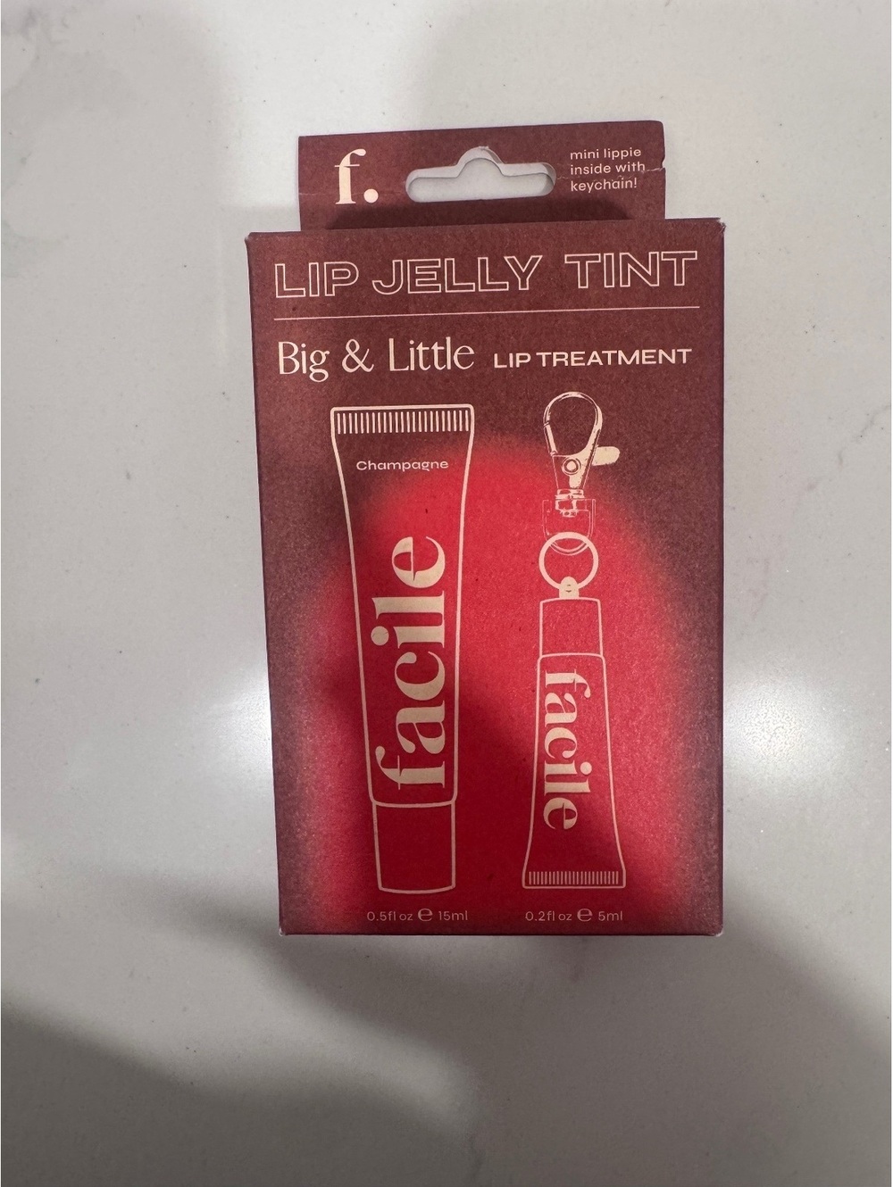Facile Big & Little Lip Jelly Tint Duo Champagne + Mini Keychain